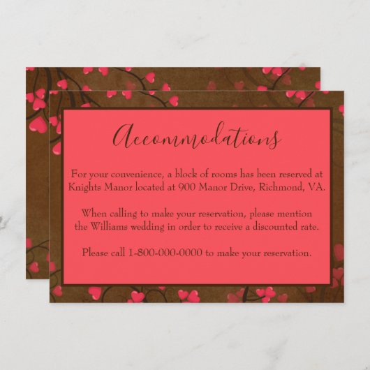 Mooie accommodaties informatiekaartje (Voorkant / Achterkant)