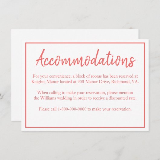 Mooie accommodaties informatiekaartje (Voorkant / Achterkant)