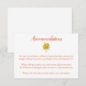 Mooie accommodaties zonnebloem thema informatiekaartje (Voorkant / Achterkant)