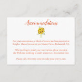 Mooie accommodaties zonnebloem thema informatiekaartje (Voorkant)