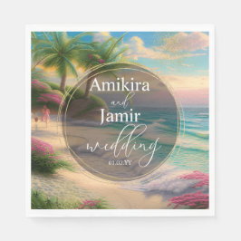 Mooie achtergrond Faux Glitter Wedding Servet