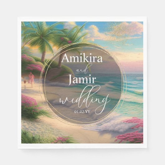 Mooie achtergrond Faux Glitter Wedding Servet (Voorkant)