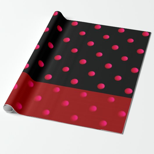 Mooie,  achtergrond, polka stip, rood en rood cadeaupapier (Uitgerold)