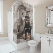 Mooie achtergrondrottweiler - Metzgerhund Douchegordijn (In situ)
