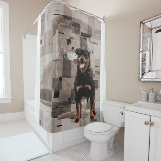 Mooie achtergrondrottweiler - Metzgerhund Douchegordijn (In situ)