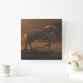 Mooie achterste Appaloosa Horse Clock Vierkante Klok (Huis)