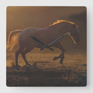 Mooie achterste Appaloosa Horse Clock Vierkante Klok