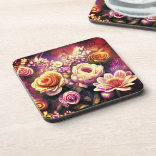 Mooie acryl bloem patroon drank coaster bier onderzetter