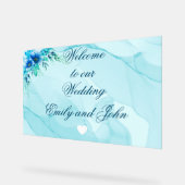 Mooie acryl welkom op onze bruiloft teken acryl bord (Hoek)