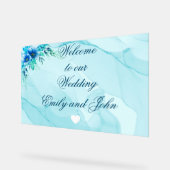 Mooie acryl welkom op onze bruiloft teken bord (Hoek)