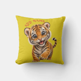 Mooie Actieve Baby Dieren Collectie Tijger Citrien Kussen