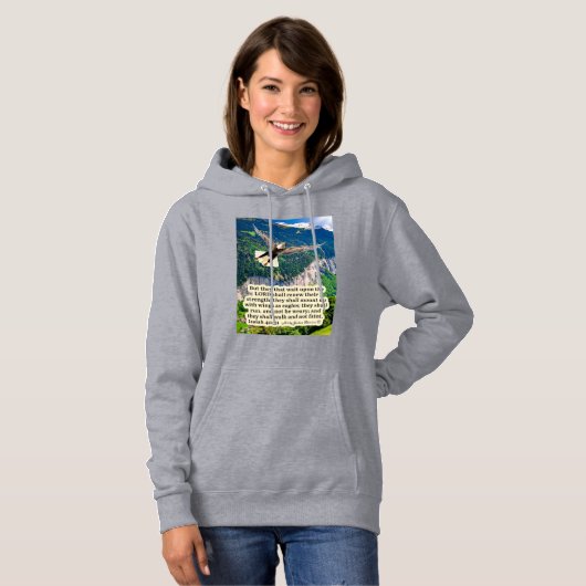 Mooie adelaar Schrift Jesaja 40:31 Hoodie (Voorkant volledig)