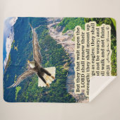 Mooie adelaar Schrift Jesaja 40:31 Sherpa Deken (Voorkant (horizontaal))