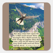 Mooie adelaar Schrift Jesaja 40:31 Vierkante Sticker (Voorkant)