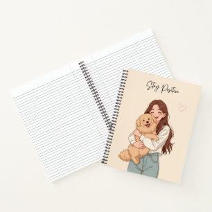 Mooie Aesthetic "Blijf Positief" Spiraalschrift Notitieboek