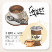Mooie afbeelding Koffietijd voor koffieliefhebbers Kartonnen Onderzetters (Voorkant)