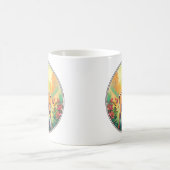 Mooie afbeelding van een hert in een gekleurd bos. koffiemok (Center)