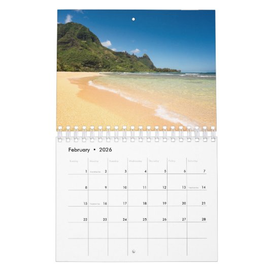 Mooie afbeeldingen van het Hawaiiaanse eiland Kaua Kalender (Feb 2026)