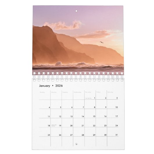 Mooie afbeeldingen van het Hawaiiaanse eiland Kaua Kalender (Jan 2026)