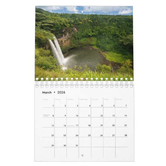 Mooie afbeeldingen van het Hawaiiaanse eiland Kaua Kalender (Mar 2026)