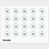 Mooie afdruk Monogram Mint Holiday Ronde Sticker (Vel)