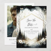 Mooie afdrukbare Enchanted Forest bruiloft Save The Date (Voorkant / Achterkant)