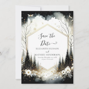 Mooie afdrukbare Enchanted Forest bruiloft Save The Date