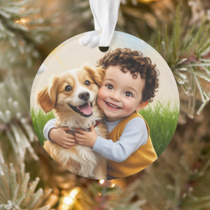 Mooie afdrukken en harten lijst aangepaste huisdie ornament