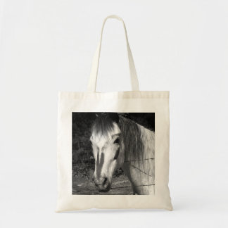 Mooie afdrukken in zwart-wit en paard tote bag