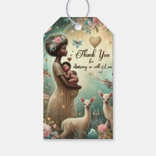 Mooie African Baby shower Gift Label Cadeaulabel (Voorkant)