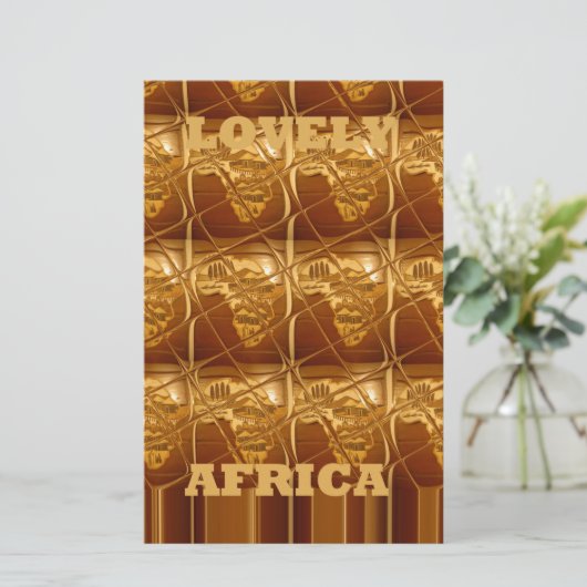 Mooie Afrika kaart Vector Patroon Art Design Print (Staand voorkant)