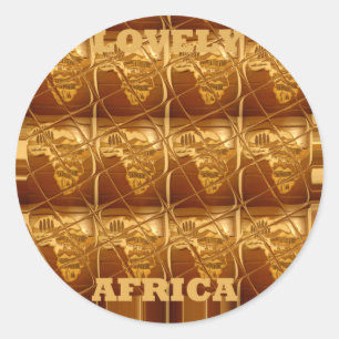 Mooie Afrika kaart Vector Patroon Art Design Print Ronde Sticker