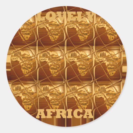 Mooie Afrika kaart Vector Patroon Art Design Print Ronde Sticker (Voorkant)