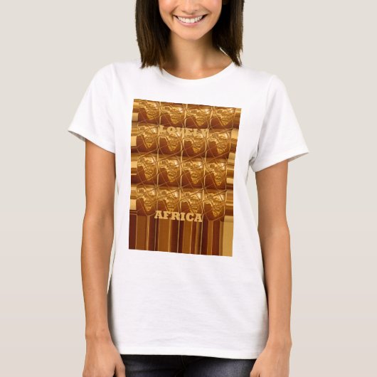 Mooie Afrika kaart Vector Patroon Art Design Print T-shirt (Voorkant)