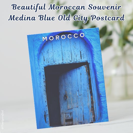 Mooie Afrika Marokkaanse Reis Blauwe Medina Briefkaart