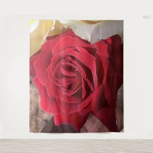 Mooie Afrika Rode Roos Wandkleed (Voorkant)