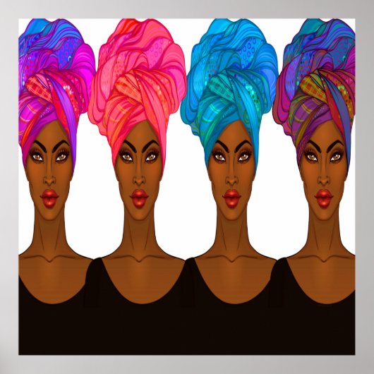 Mooie Afrikaans-Amerikaanse Poster - Black Woman (Voorkant)