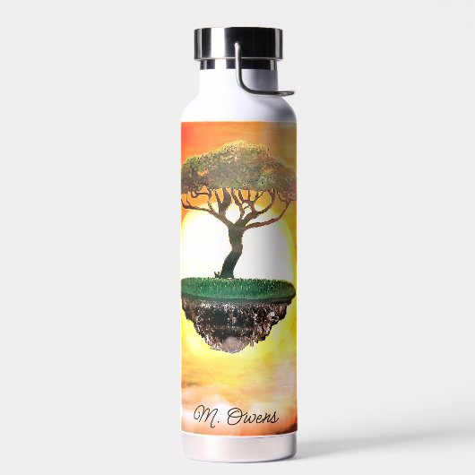 Mooie Afrikaanse acia-boom Waterfles (Links)