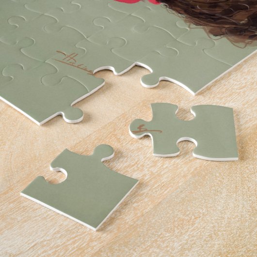 mooie Afrikaanse Amerikaanse meisjeskunst Puzzle Legpuzzel (Zijkant)