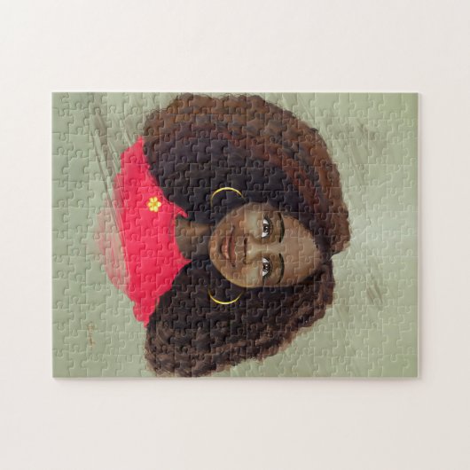 mooie Afrikaanse Amerikaanse meisjeskunst Puzzle Legpuzzel (Horizontaal)