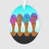 Mooie Afrikaanse Amerikaanse vrouw Ornament (voorkant)