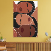 Mooie Afrikaanse Amerikaanse vrouwen mondiger make Canvas Afdruk (Insitu (Woonkamer))