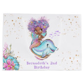 Mooie Afrikaanse Amerikaanse Zeemeermin Birthday P Groot Cadeauzakje (Achterkant)