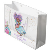 Mooie Afrikaanse Amerikaanse Zeemeermin Birthday P Groot Cadeauzakje (Voorkant Gekanteld)