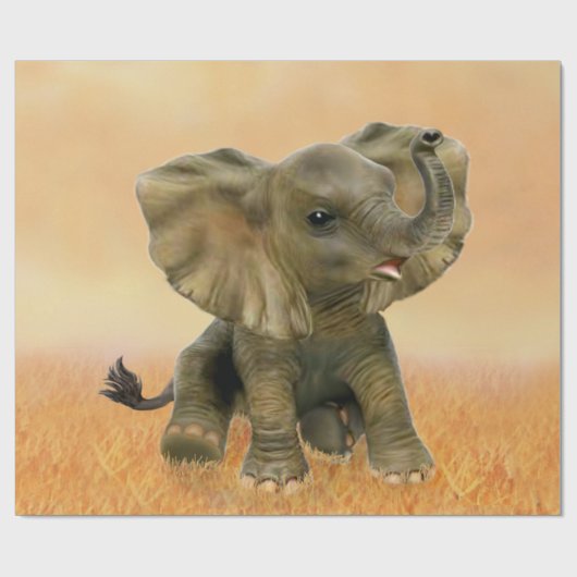 Mooie Afrikaanse Baby olifant Cadeaupapier (Vlak)