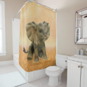 Mooie Afrikaanse Baby olifant Douchegordijn (In situ)