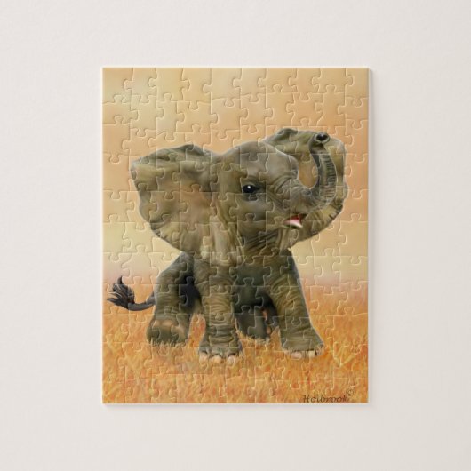 Mooie Afrikaanse Baby olifant Legpuzzel (Verticaal)