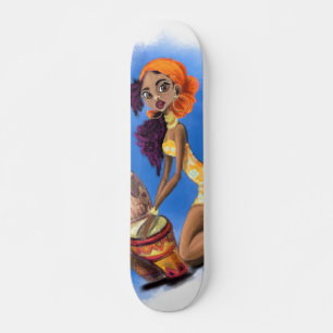 Mooie Afrikaanse drummer Girl-skateboard Persoonlijk Skateboard
