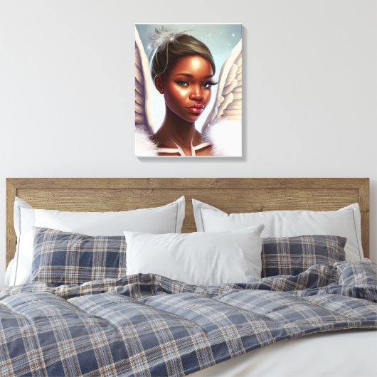 Mooie Afrikaanse engel Canvas Afdruk (Insitu (Slaapkamer))