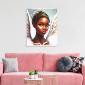 Mooie Afrikaanse engel Canvas Afdruk (Insitu (Woonkamer))